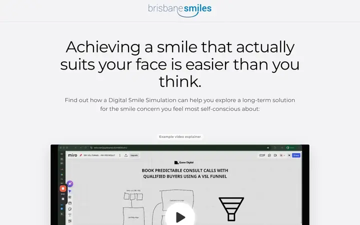 Landing page preview for Brisbane Smiles